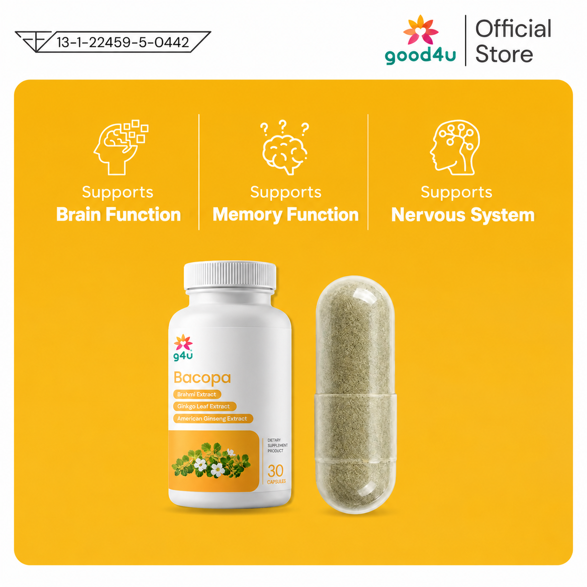 [EN] Supports Brain Memory Nervous System Bacopa